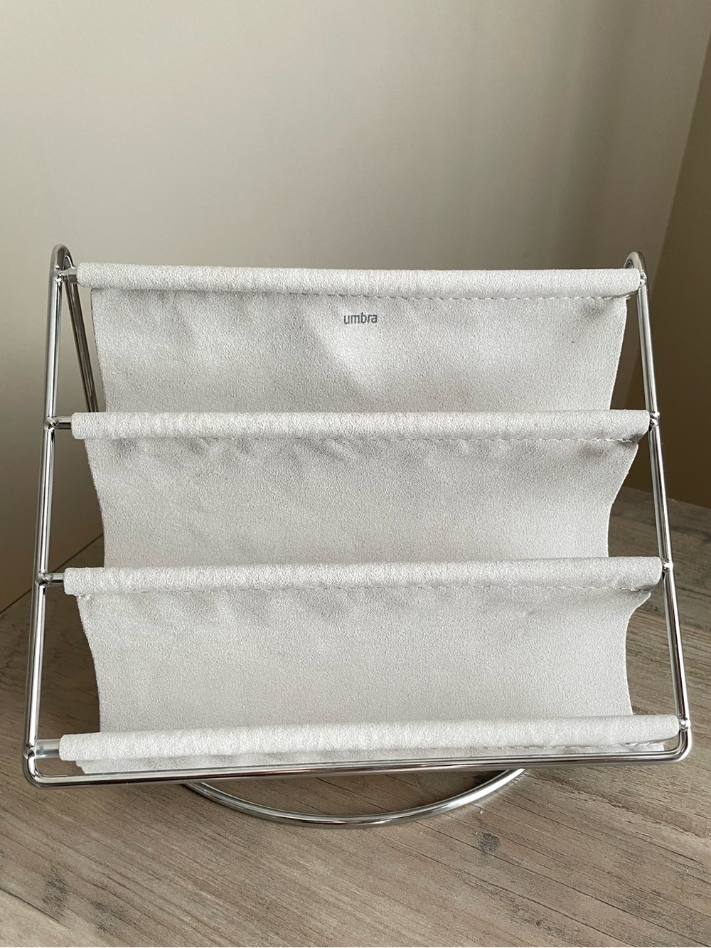 Umbra Hammock Suede Desk Organizer and Glasses Holder-Grey